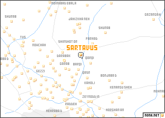 map of Sar Ţāvūs