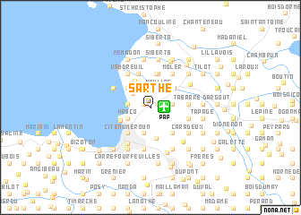 map of Sarthe