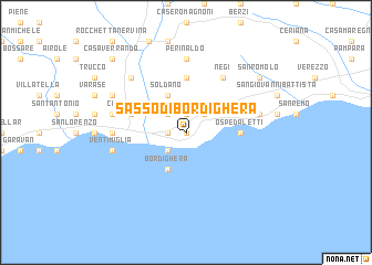 map of Sasso di Bordighera