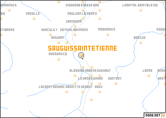 map of Sauguis-Saint-Étienne