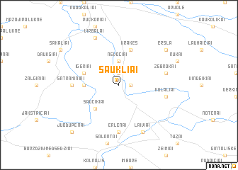 map of Šaukliai