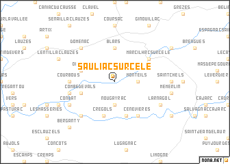 map of Sauliac-sur-Célé