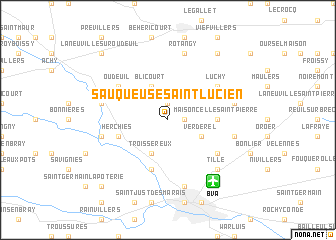 map of Sauqueuse-Saint-Lucien