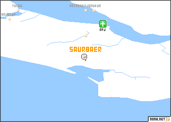 map of Saurbær