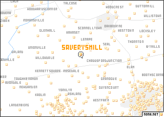 map of Saverys Mill