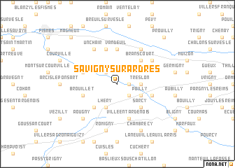 map of Savigny-sur-Ardres