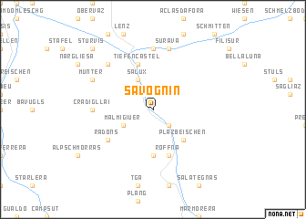 map of Savognin