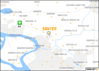 map of Sawyer