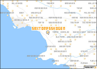 map of Saxtorpsskogen