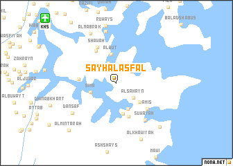 map of Sayḩ al Asfal