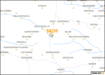 map of Sāzīn