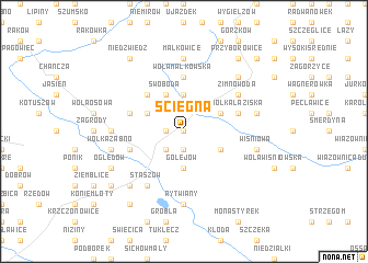 map of Ścięgna