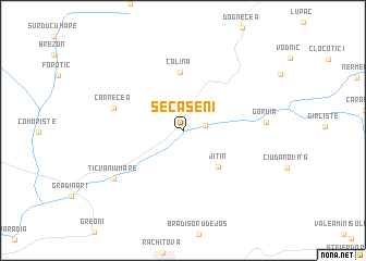 map of Secăşeni