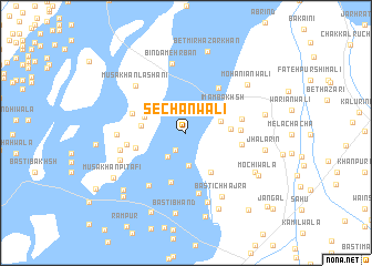map of Sechānwāli