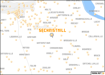 map of Sechrist Mill