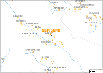 map of Sefīddār