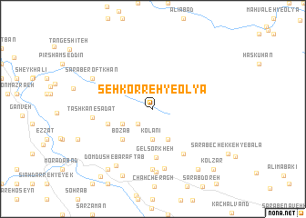 map of Seh Korreh-ye ‘Olyā