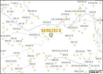 map of Senožeče