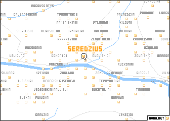 map of Seredžius