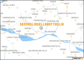 map of Sernaglia della Battaglia