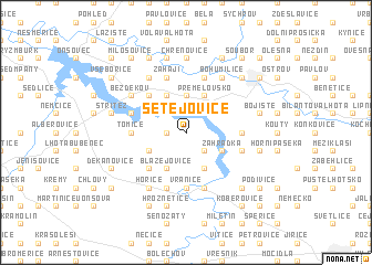 map of Šetějovice