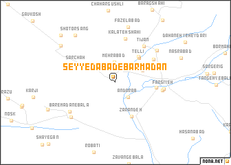 map of Seyyedābād-e Bār Ma‘dan