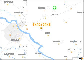 map of Shady Oaks