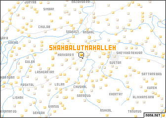 map of Shāh Balūţ Maḩalleh