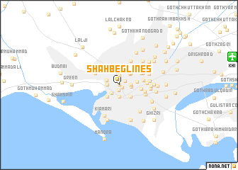 map of Shāh Beg Lines