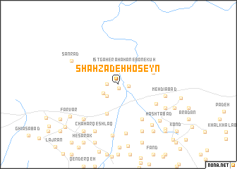 map of Shāhzādeh Ḩoseyn