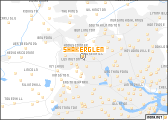 map of Shaker Glen