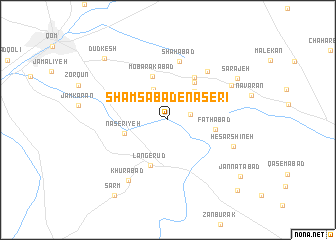 map of Shamsābād-e Nāşerī