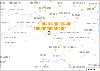 map of Sharīfābād-e Pā\