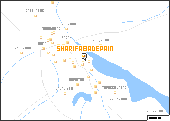 map of Sharīfābād-e Pā\