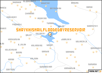 map of ((Shaykh Ismā‘īl)) Flooded by reservoir