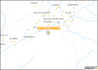 map of Shekārābād