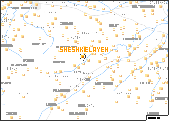 map of Shesh Kelāyeh