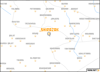 map of Shīrāzak
