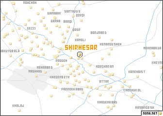 map of Shīr Ḩeşār