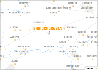 map of Shiroka Greblya