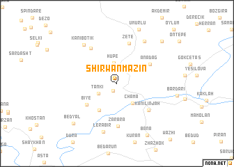 map of Shirwān Māzin