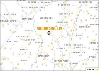 map of Shubrā Millis