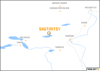 map of Shutinitsy