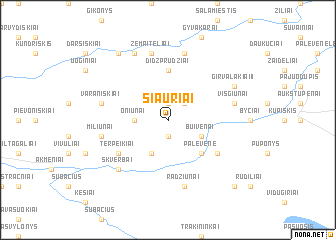 map of Siauriai
