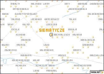 map of Siemiatycze
