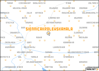 map of Siennica Królewska Mała