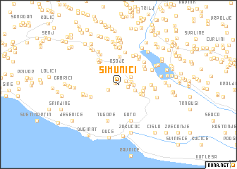 map of Simunići