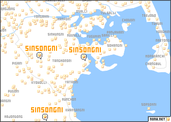 map of Sinsŏng-ni