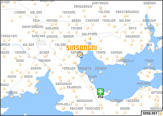 map of Sinsŏng-ni