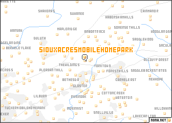 map of Sioux Acres Mobile Home Park